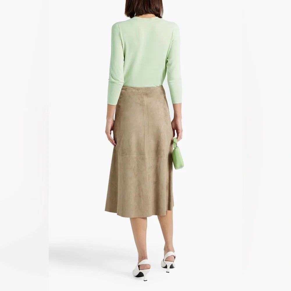 Vince Stretch Knit Sweater Light Green Size Large Minimalist Lightweight NWOT